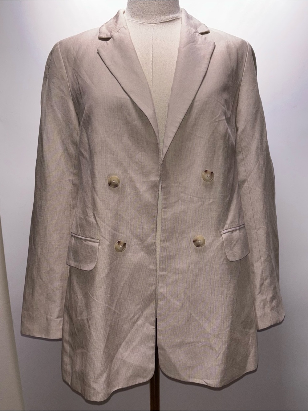 Talbots Linen Blend Slub Blazer Size 2